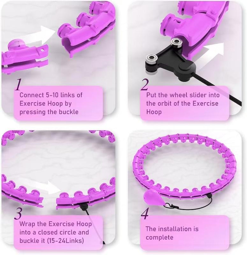 JKSHMYT HOT Infinity Fit Hoop plus Size, 30 Detachable Links, Exercise Hoop for Women and Beginners